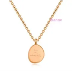 ネックレス コイン あずきチェーン ピンクゴールド サージカルステンレス 新品