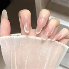 【24枚】ネイルチップ 韓国 ワンホン マグネット ちゅるん 水光