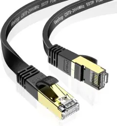 0.5m LANケーブル CAT8 フラット 爪折れ防止 パソコン ルーター