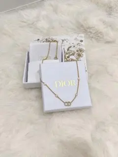 DIOR Clair D Lune ネックレス ゴールド クリスタル パール