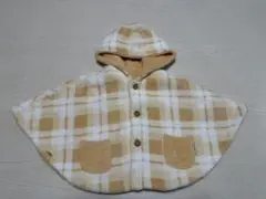 【COMME CA ISM】ベビー ポンチョ ケープ 60〜80 リバーシブル
