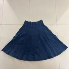 デニムブルー フレアスカート ハイウエスト