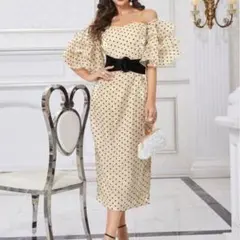 オフショルタイトドレス