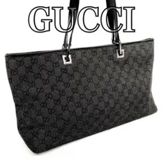 美品✨GUCCI グッチ　GG柄キャンバス×レザー　トートバッグ　手提げ　肩掛け