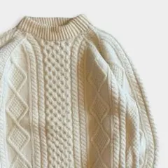 handmade cable knit アイルランド製 ケーブルニット