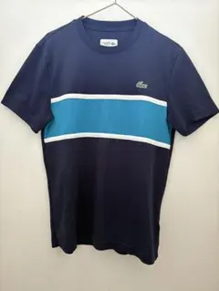 LACOSTE ストライプ テニスTシャツ US S ネイビーのサムネイル