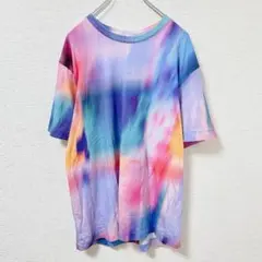 【ザラ】タイダイ風 半袖Tシャツ M マルチカラー オーバーサイズ 総柄 夏