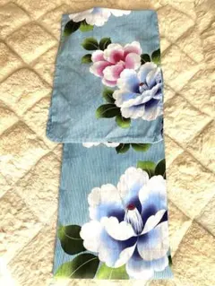 美品【最終値下】　花柄 浴衣 水色
