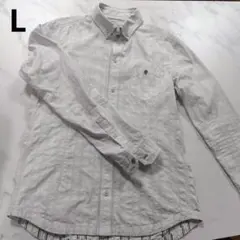 NICOLE CLUB FOR MEN Lサイズ白 長袖ストライプシャツ