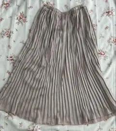 即発送 最安値 無地 万能 プリーツスカート ベージュ シンプル サテンスカート