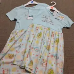 新品 西松屋 すみっコぐらし ワンピース お揃い 110 130 緑
