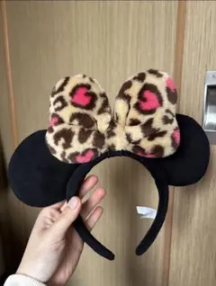 ディズニー ミニーちゃん ヒョウ柄ハートカチューシャ