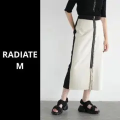 美品 ラディエイト M バイカラーロゴテープスカート タイト フロントジップのサムネイル