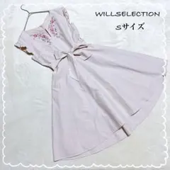 【WILLSELECTION】花柄刺繍 Vネック ワンピース リボン ピンクのサムネイル