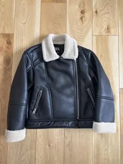 ザラキッズ　ボアライダースジャケット　130cm