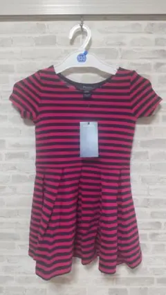 未使用　ラルフローレン　ボーダーワンピース　ピンク系　3歳　100センチ、