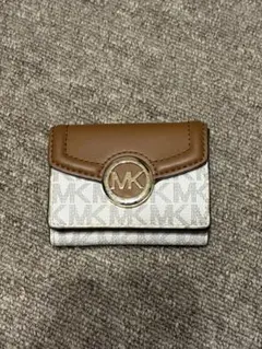 MICHAEL KORS 三つ折り財布 MKロゴ ホワイト ブラウンのサムネイル