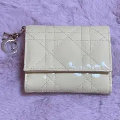 Dior ロータスウォレット 三つ折財布 イエロー