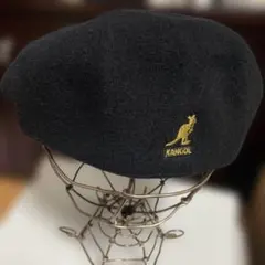 SMU ウールギャラクシー 黒　カンゴール　刺繍金　KANGOL ハンチング帽