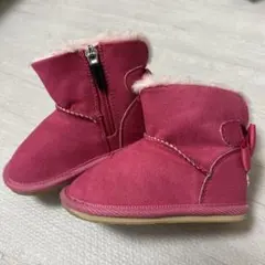 ミキハウスファー付きピンクスエードブーティ