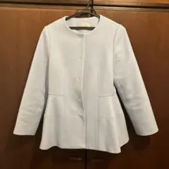 M-PREMIER ノーカラージャケット 36 ライトブルー