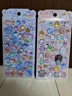 【海外製】硬いシール　おすそ分けシール　うみのいきもの　オバケーヌ　2枚セット