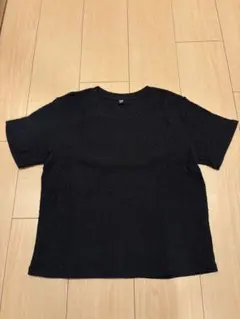 UNIQLO 黒のテクスチャー半袖Tシャツ Mサイズ