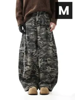 M y2k ミリタリー　迷彩　バギーパンツ　グランジ　韓国　ユニセックス