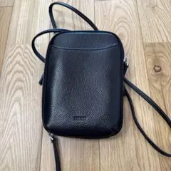 muuclosetブラックレザーショルダーバッグ