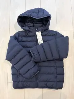 ネイビー ダウンコート フード付き 140