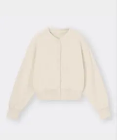 GU クロップドスウェットカーディガン　ナチュラル　Sサイズ