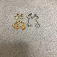 オパール、珊瑚イヤリング