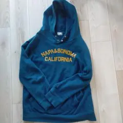 Coen ターコイズブルー　フード付きパーカー L 青