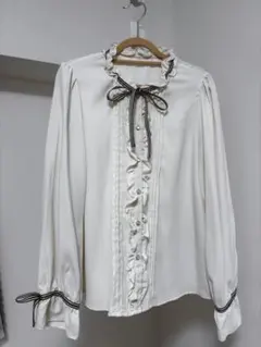axes femme poetique ブラウス フリル　リボン　トリコロール