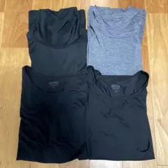 ユニクロ ヒートテック 黒 ハイネック 140cm 4枚 ウエス 古着 古布