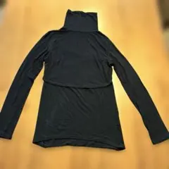 ホットコット マタニティ 授乳服 タートルネック ブラック M 授乳口付
