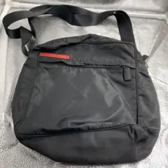 【A-112】PRADA ブラック ナイロン ショルダーバッグ