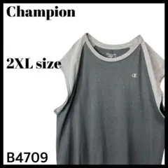 古着 チャンピオン タグランスリーブ タンクトップ グレー ASIA 2XL
