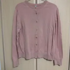 UNIQLO UVカット スーピマコットン　クルーネックカーディガン ピンク M