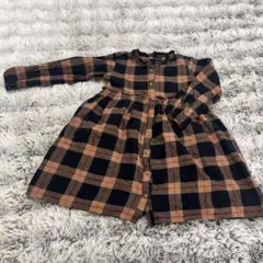 チェック柄 長袖ワンピース