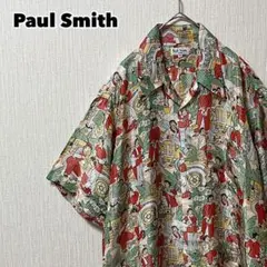 Paul Smith ポールスミス 総柄 オープンカラーシャツ レーヨン Mのサムネイル