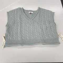 値下げ！ピンクラテ　グリーン　ニットベスト　160