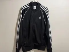adidas ブラック ジャージ ストライプ