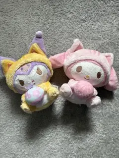 猫耳ぬいぐるみセット マイメロ、クロミ