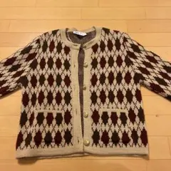 ZARA ダイヤモンドパターン カーディガン M
