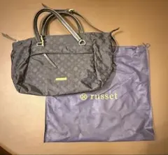 russet 2wayトートバッグ ネイビー 総柄