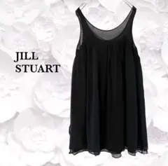 『ジルスチュアート』 ミニワンピース チュニック【M】 ブラック 黒 フレア