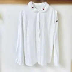 さくらんぼ刺繍 丸襟ブラウス 150cm 上品