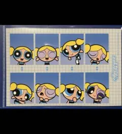 パワーパフガールズ　バブルス　ステッカー　証明写真風　プリクラ　ポップアップ
