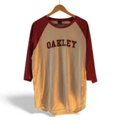 OAKLEY 七分袖 ラグラン Lサイズ ホワイト×レッド 90s 00s